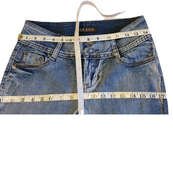 ABM Jeans -Low Rise Skinny Double Button Fly Slightly Distressed Jeans - SZ 7 - Picture 11 of 14